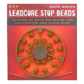 ESP Leadcore Stop Beads Camo Brown 3 ESP Leadcore Stop Beads Camo Brown